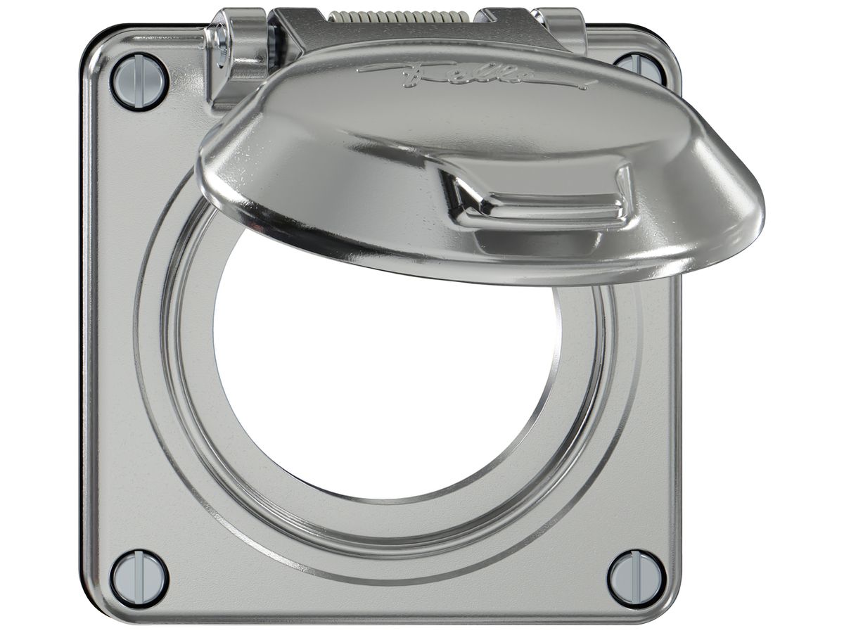 Oberteil ELEMENT SNAPFIX® mit Klappdeckel für Steckdosen IP20 Ø53mm alu