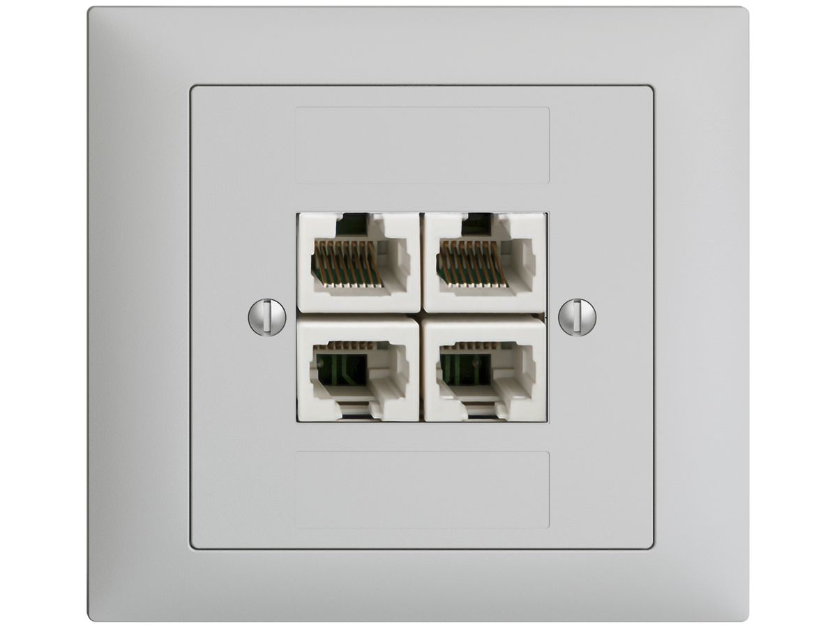 EB-Dose 4×RJ45/u 4P getr. EDIZIOdue hellgrau ITplus