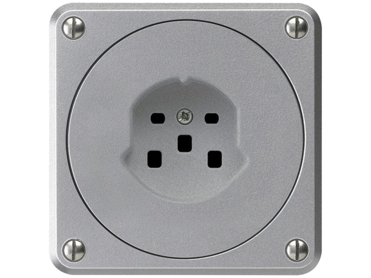 Steckdose HA robusto Typ 25 mit Steckklemmen aluminium