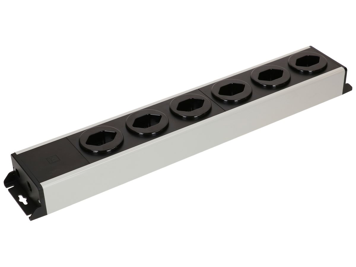 Steckdosenleiste MH POWER LINE 10A 6×T13 grau-schwarz