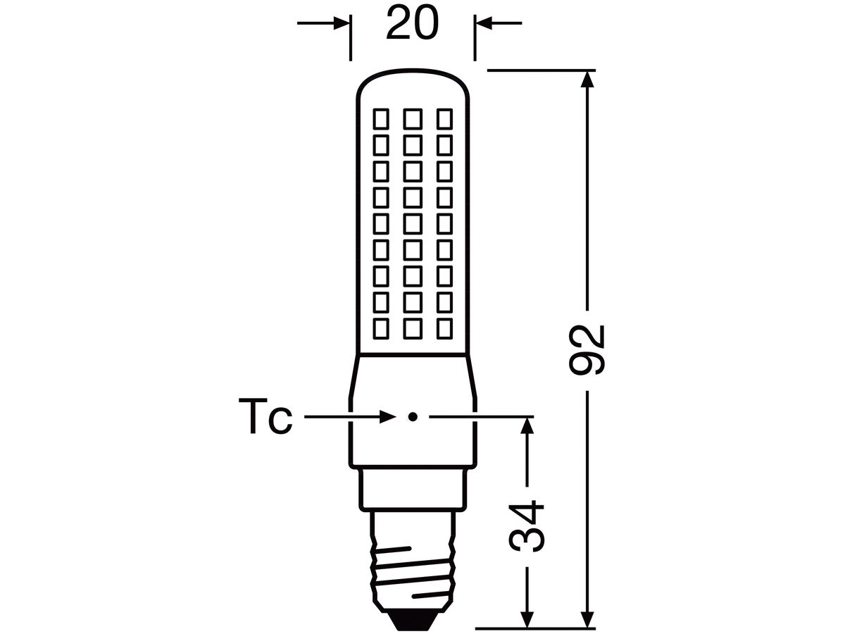 LED-Lampe SPECIAL T SLIM 60 DIM E14 7W 827 806lm 320°