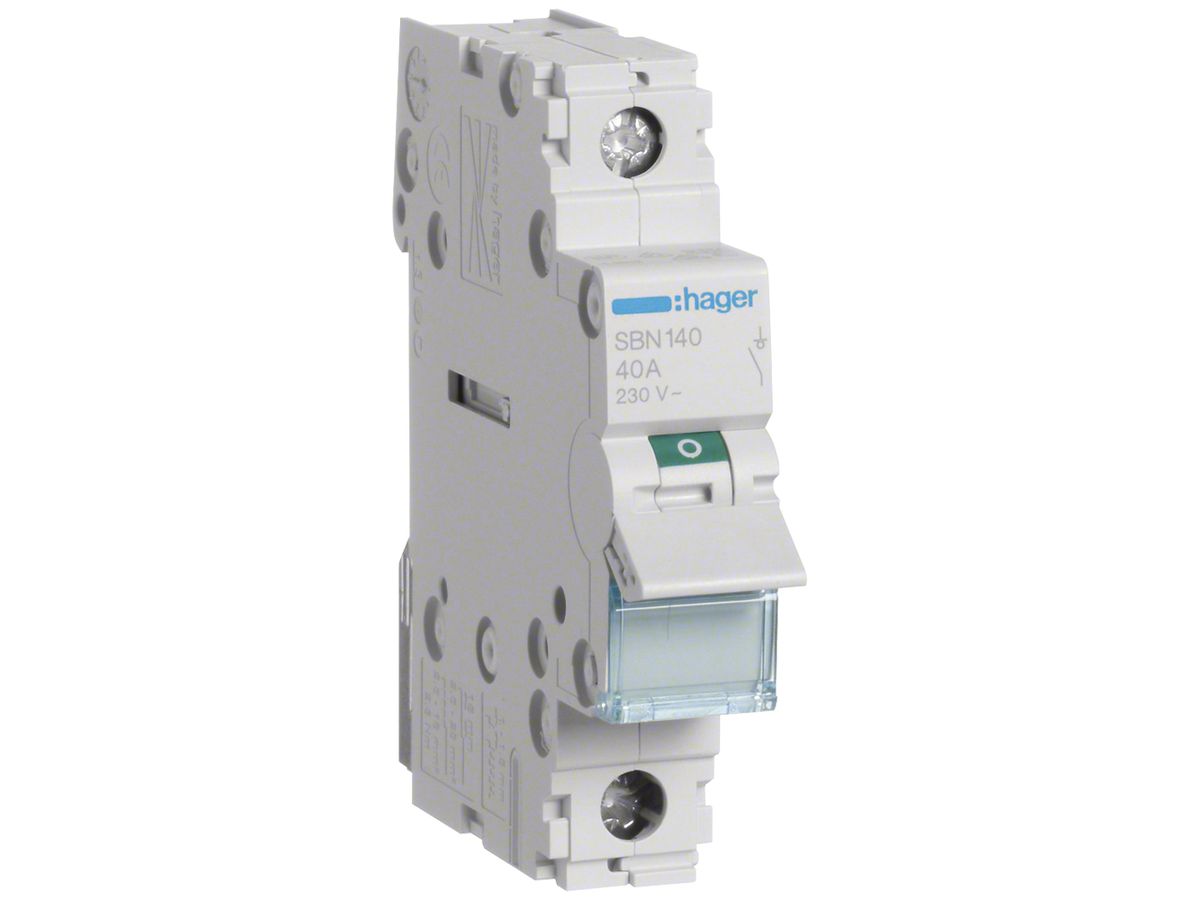 REG-Ausschalter Hager 40A 230V 1 Schliesser 0 Öffner 0 Wechsler 1TE