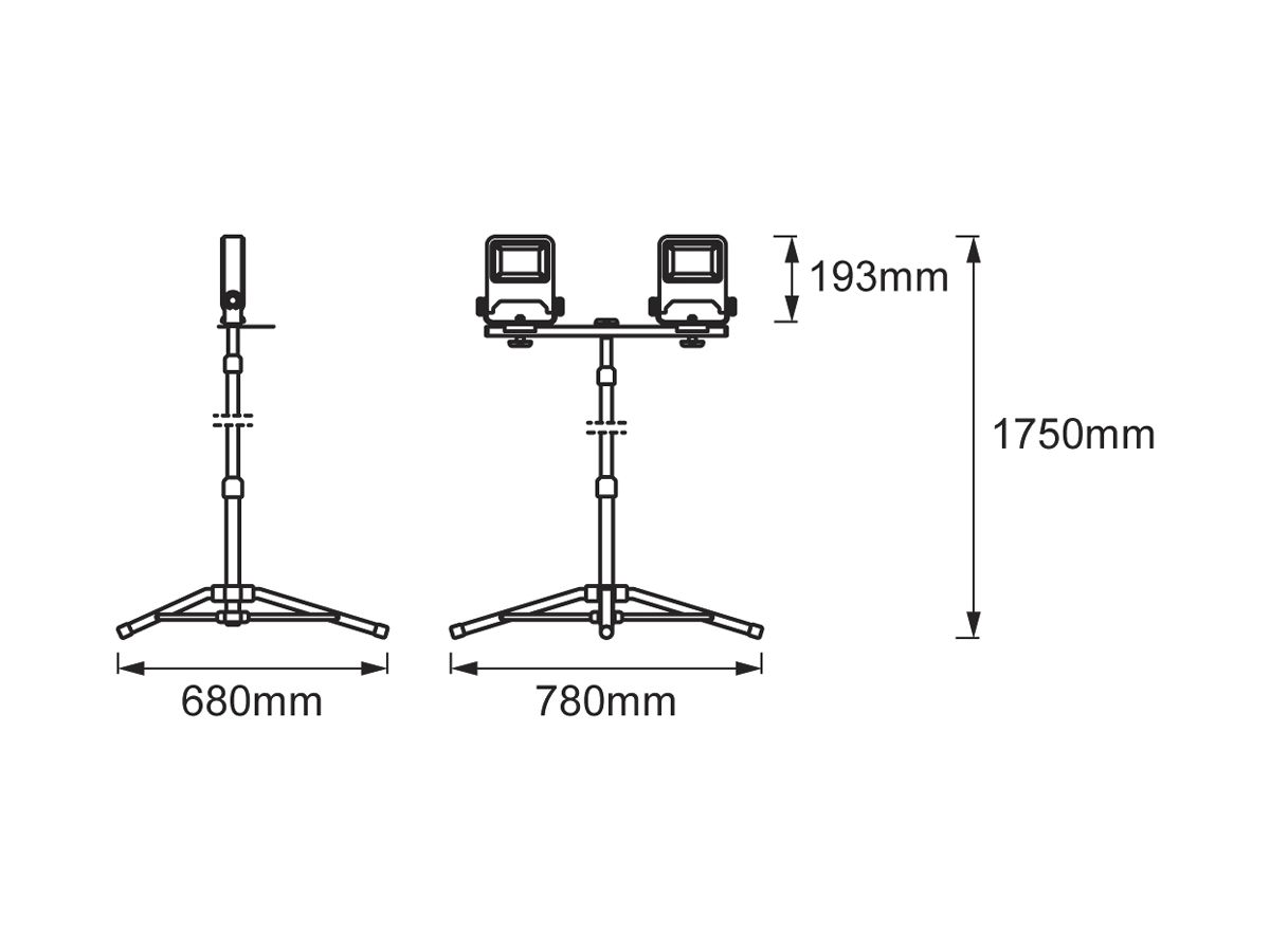 LED-Strahler LEDVANCE WORKLIGHT TRIPOD 2×30W 2×2700lm 4000K IP65 VWB