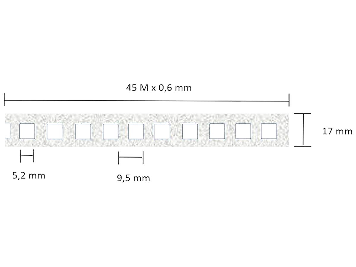 Lochband ELBRO, verzinkt, Länge 45m, 17×0.6mm
