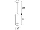LED-Pendelleuchte SLV ANELA 10W 230V 3000K 620lm dimmbar IP20 schwarz