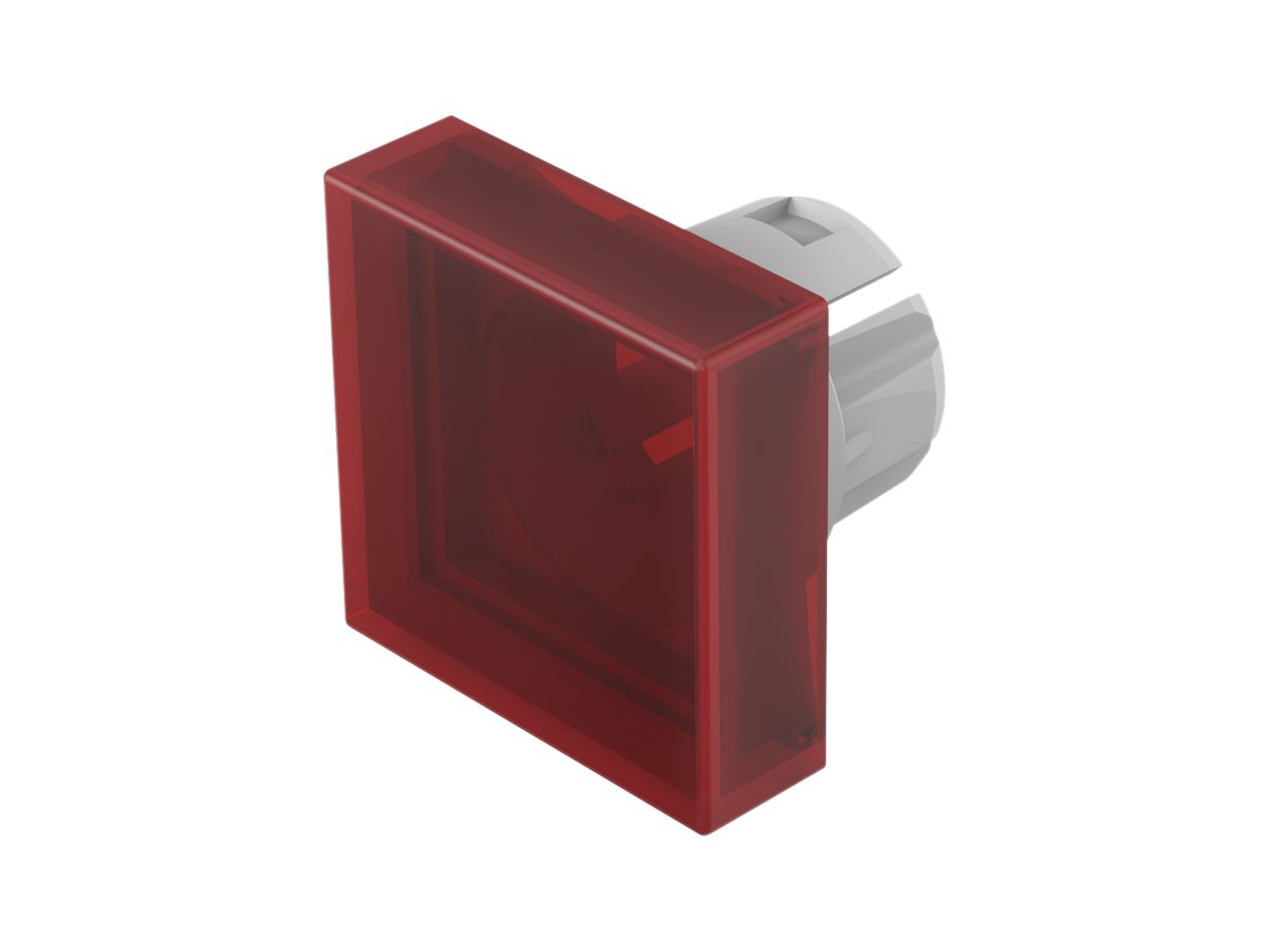 Druckhaube EAO61 20×20mm flach transparent, rot