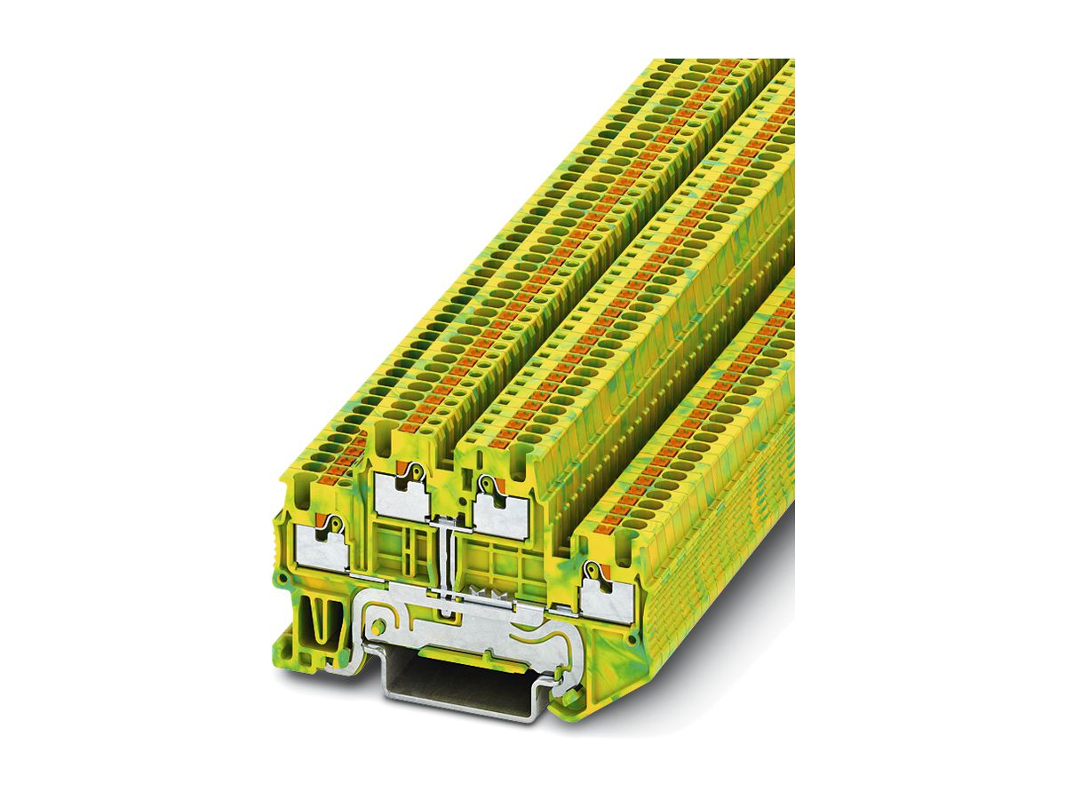 Doppelstock-Reihenklemme PE CLIPLINE 0.14…1.5mm² grün/gelb
