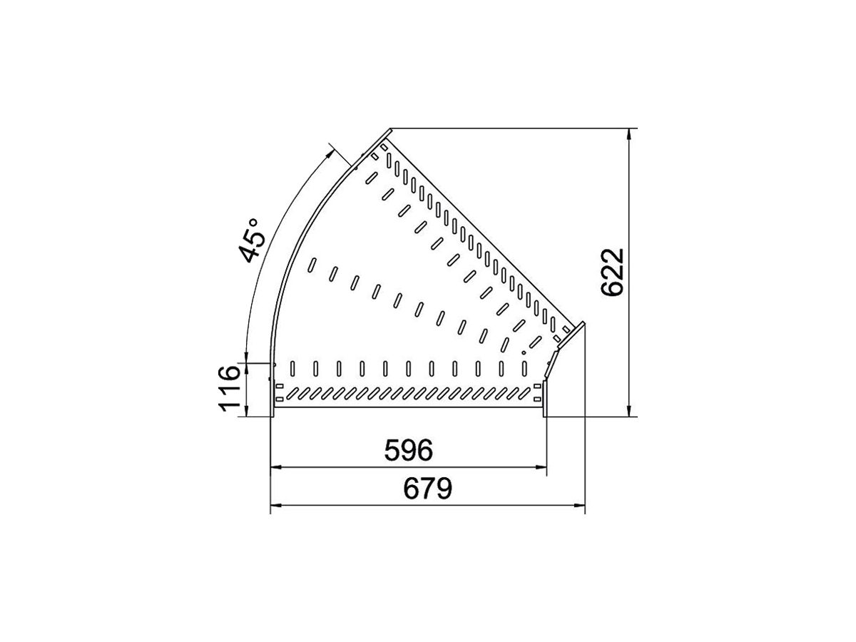 Bogen BET RB 45° 85×600mm Stahl feuerverzinkt