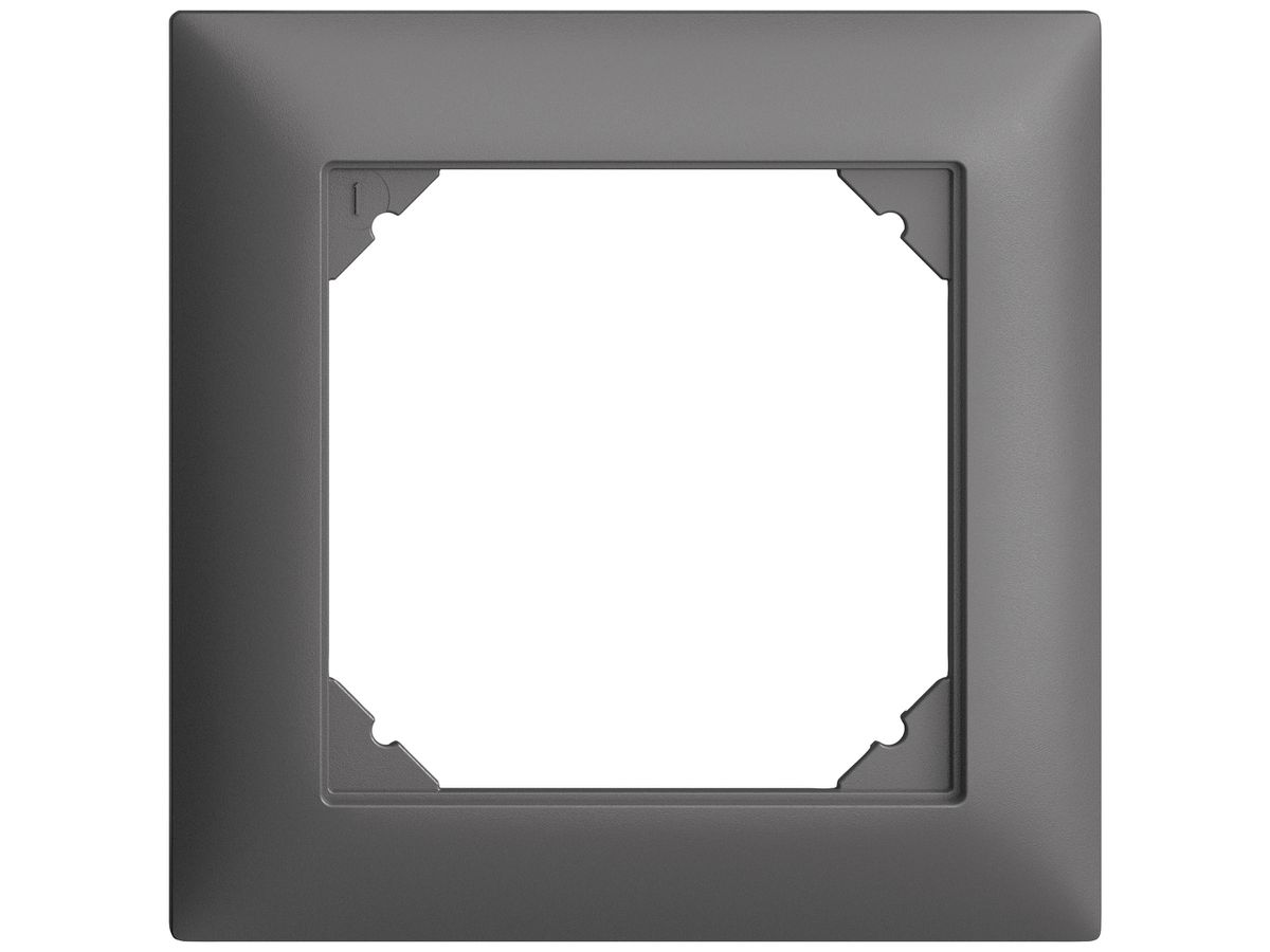 UP-Kopfzeile EDIZIOdue SNAPFIX® 1×1 horizontal und vertikal 88×88mm dunkelgrau
