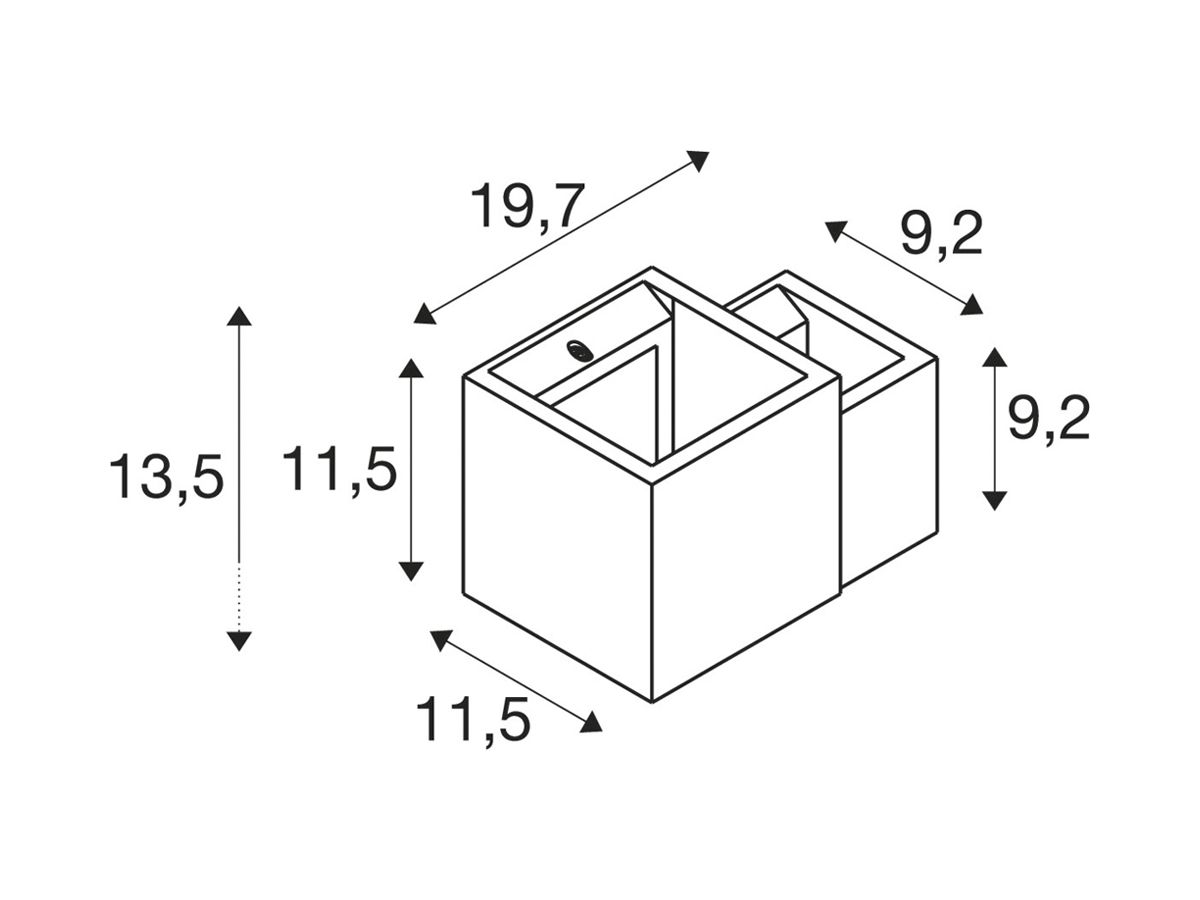 Wandleuchte SLV PLASTRA CUBES QT14 G9 2×7.5W DIM 197×115×115mm weiss