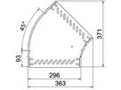 Bogen BET RB 45° 35×300mm Stahl bandverzinkt