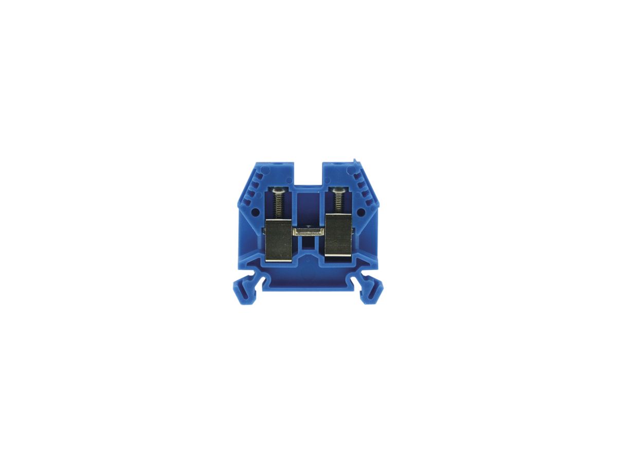 Durchgangs-Reihenklemme Woertz 6…16mm² 76A 1000V Schraubanschluss 2×1 TH35 blau