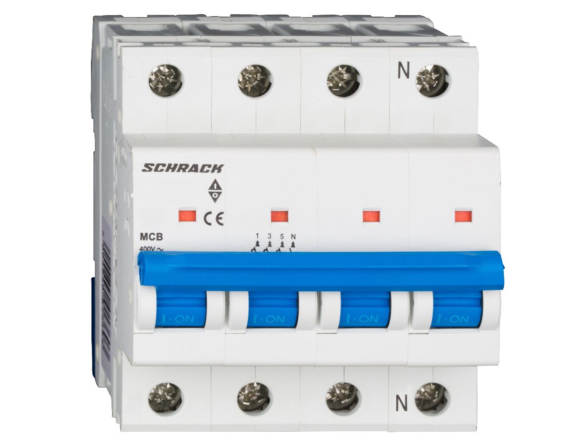 Leitungsschutzschalter AMPARO 4P - 3L+N 415V C 13A Icn10kA 4TE Schrack