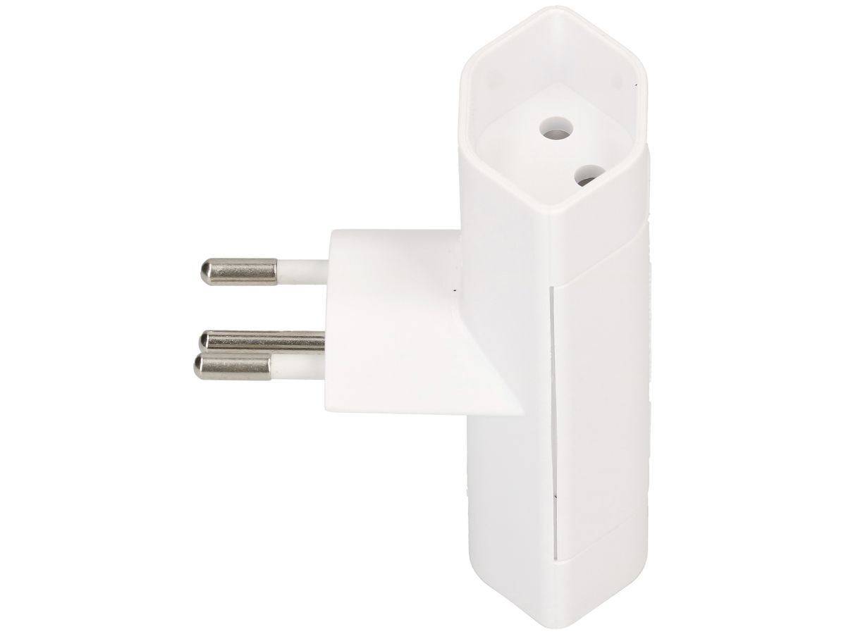 Abzweigstecker MAX HAURI 2×T13 10A 250V T-Form weiss