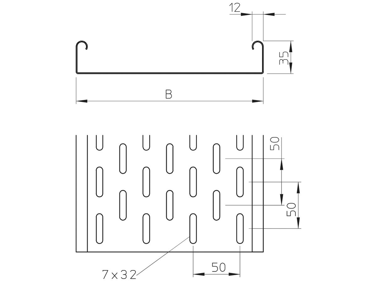 Kabelrinne Bettermann MKS 330 FS 35×300×3000mm Stahl Zink