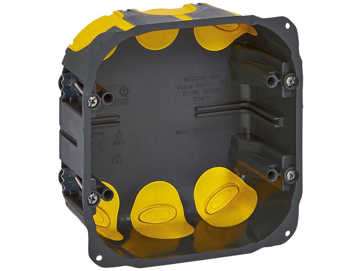 Hohlwanddose Legrand Bticino 116×111mm 52mm 3+3 Module grau