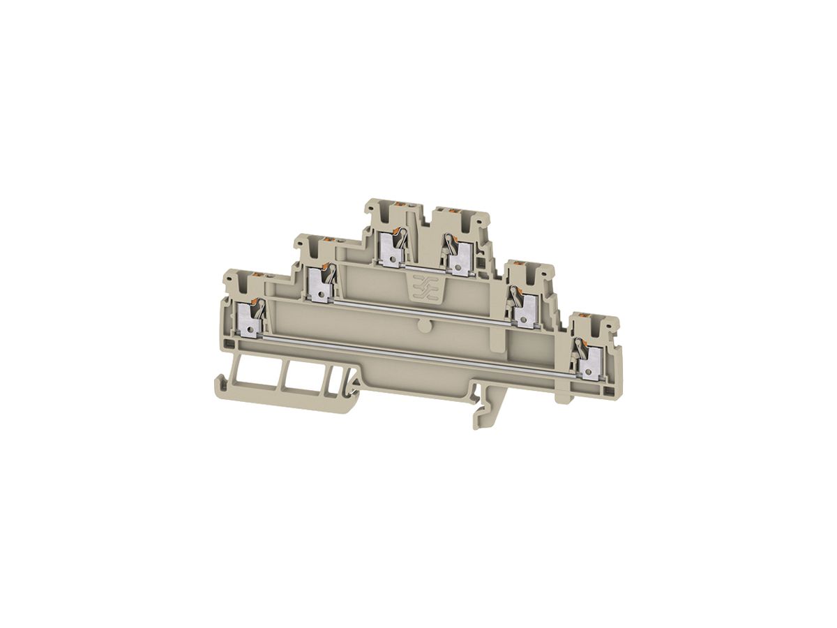 Durchgangs-Reihenklemme WM A3T 1.5 1.5mm² 15A 500V PUSH IN 2×3 TH35 beige