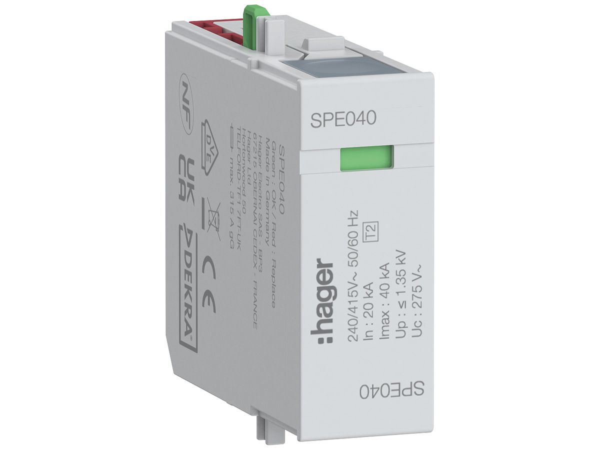 Steckmodul Hager SPE L-N Disconnector 240/415VAC 1TE