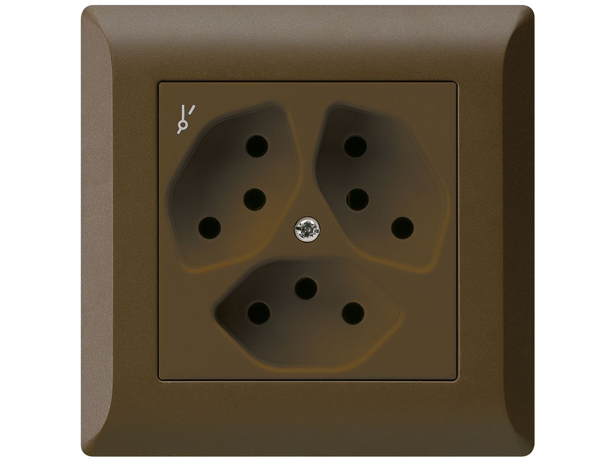 UP-Steckdose kallysto.line 3×T13/1S braun