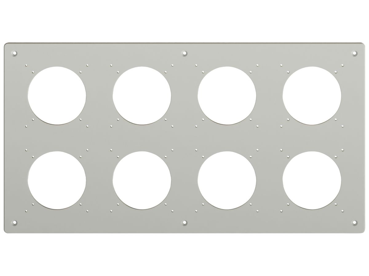 NUP-Kopfzeile Feller NEVO, 2×4, für N.CO-Apparate, lichtgrau