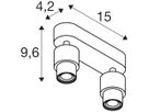 Spot SLV PURI 2.0 Basic CW GU10 2×6W DIM 150×42×96mm schwarz