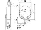 Schnellverleger BET 2056 U-Fuss Metall 70…76mm 1×Kabel A4 1.4571