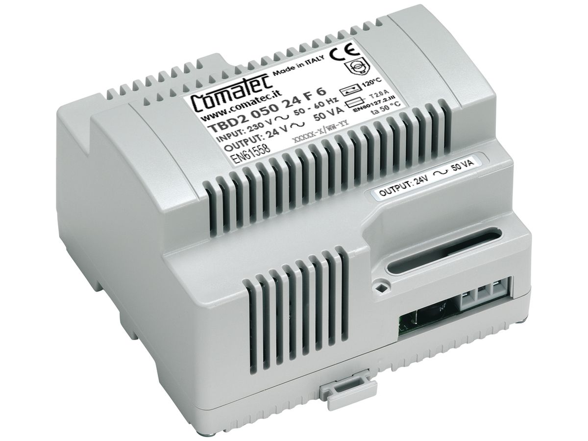 REG-Trenntransformator Comatec TBD2, IN: 230VAC, OUT: 24VAC/50VA, 6TE