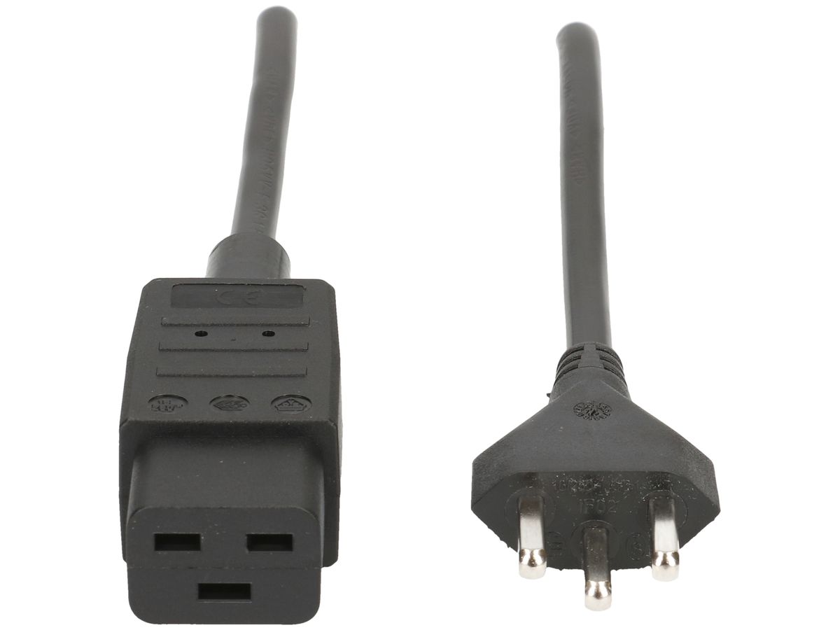Apparatekabel MAX HAURI Td 3×1.5mm² 3m schwarz Stecker T23/C19