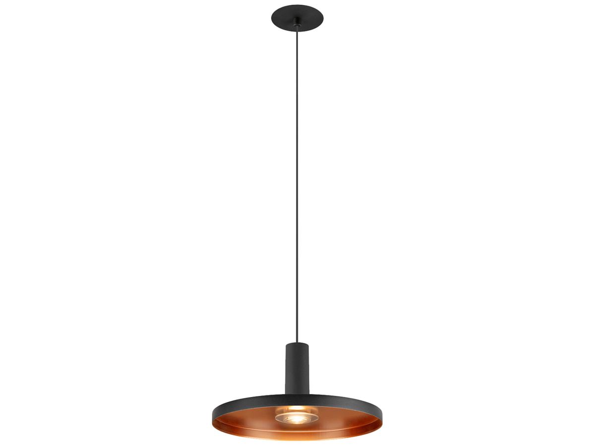 LED-Pendelleuchte SLV LALU PLATE 10W 700lm 2700…3000K DIM Ø220×115mm schwarz