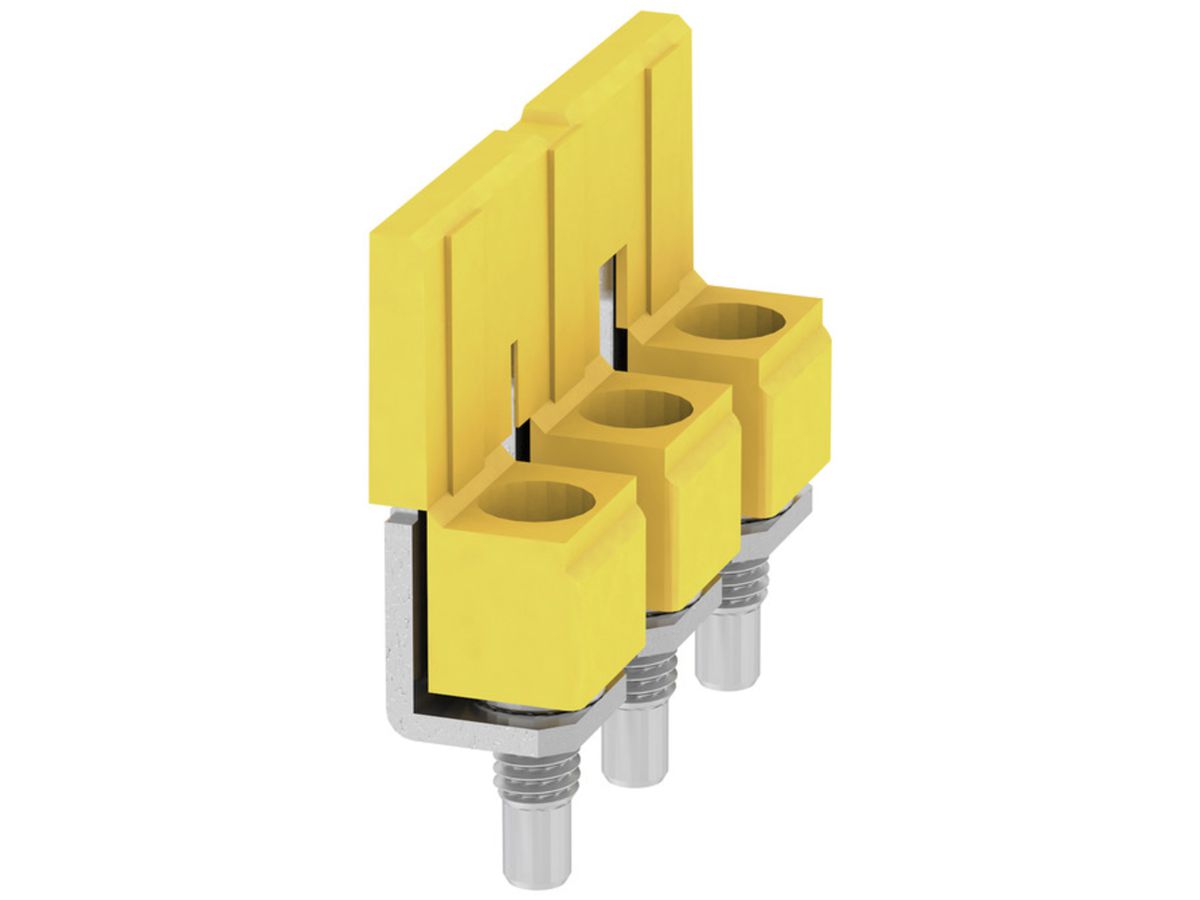 Querverbinder Weidmüller WQV 10/3 geschraubt 3L Raster 9.9mm isoliert 63A gelb