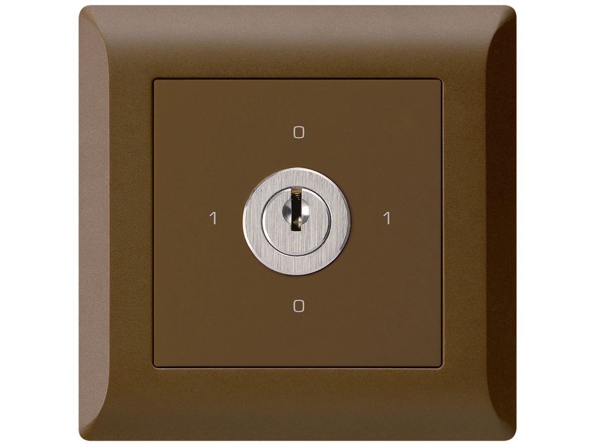 UP-Drehschalter kallysto.line 0/2L braun mit Schloss Kaba 8