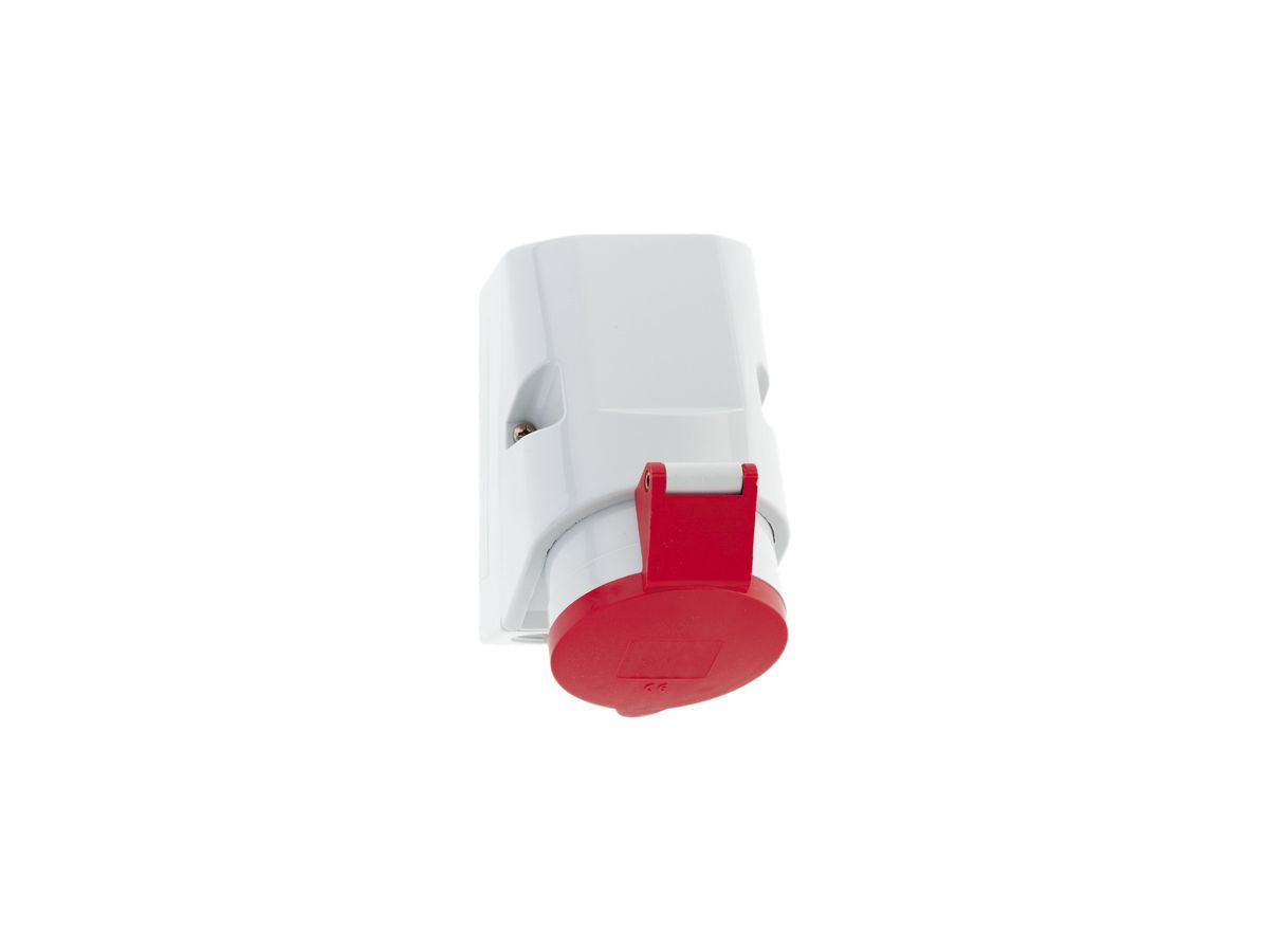 AP-Steckdose CEE Bals 4P 32A 400V 6h rot IP44 vernickelt Quick C.