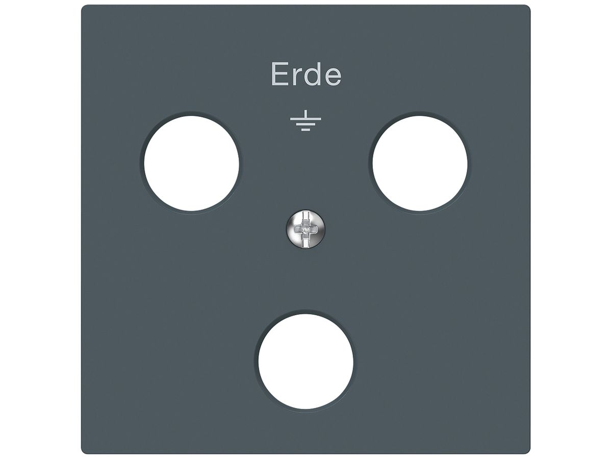 Frontplatte Hager kallysto zu Woertz-Erdsteckdose mit 3 Verbinder anthrazit