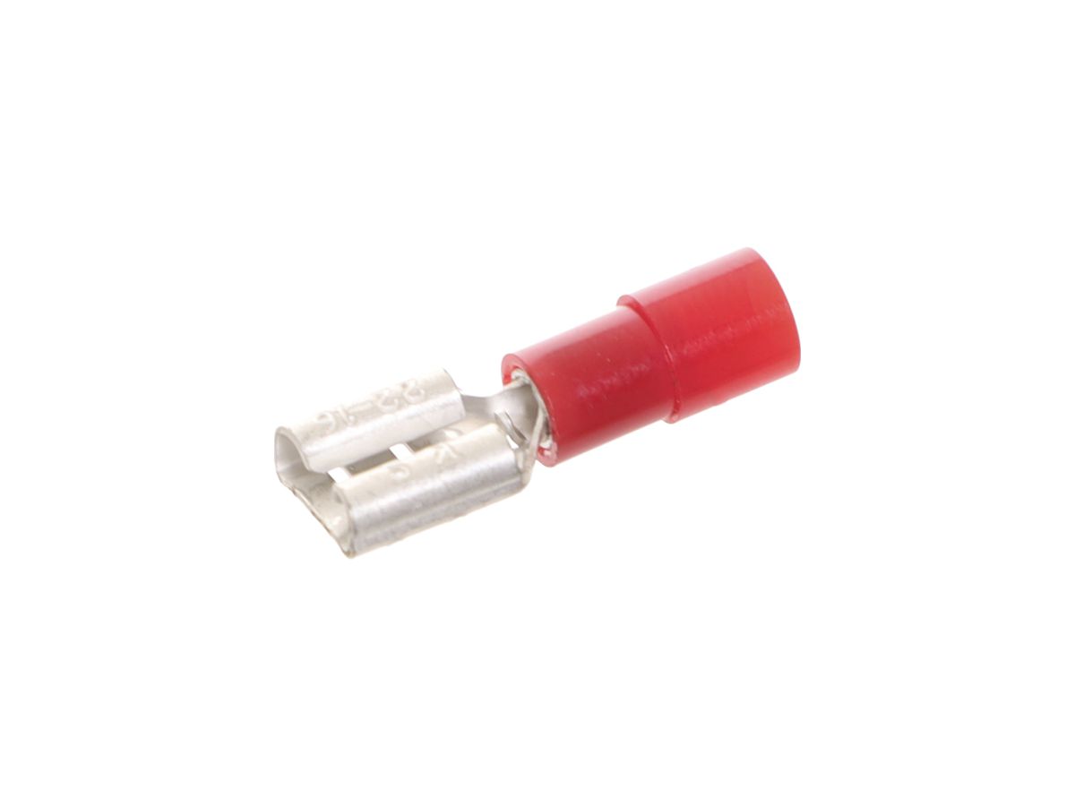 Steckhülse Ferratec teilisoliert PVC 6.3×0.8mm 0.5…1mm² rot 500Stk