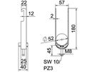 Schnellverleger BET 2056 W-Fuss Kunststoff 46…52mm 2×Kabel Stahl tfZn