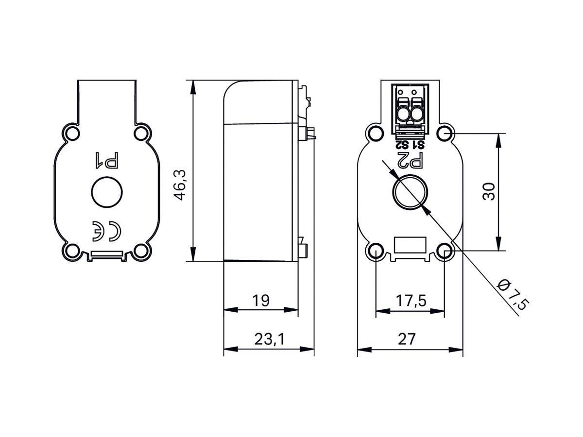 Aufsteck-Stromwandler WAGO mit picoMAX, 35A/1A