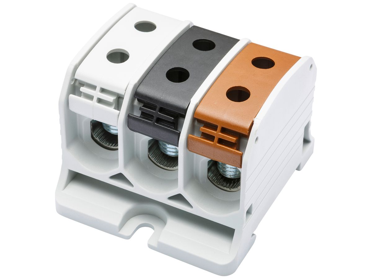 Verteilerblock Bals RKA 50 3P 150A 3×Eingang 3×Ausgang 4…50mm² br/sz/gu