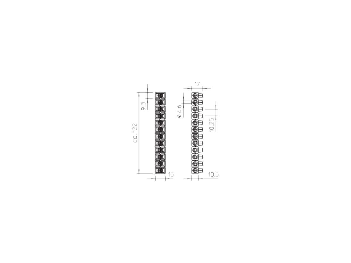 Klemmenleiste Bettermann 12P 1…2.5mm² 380V mehrfarbig