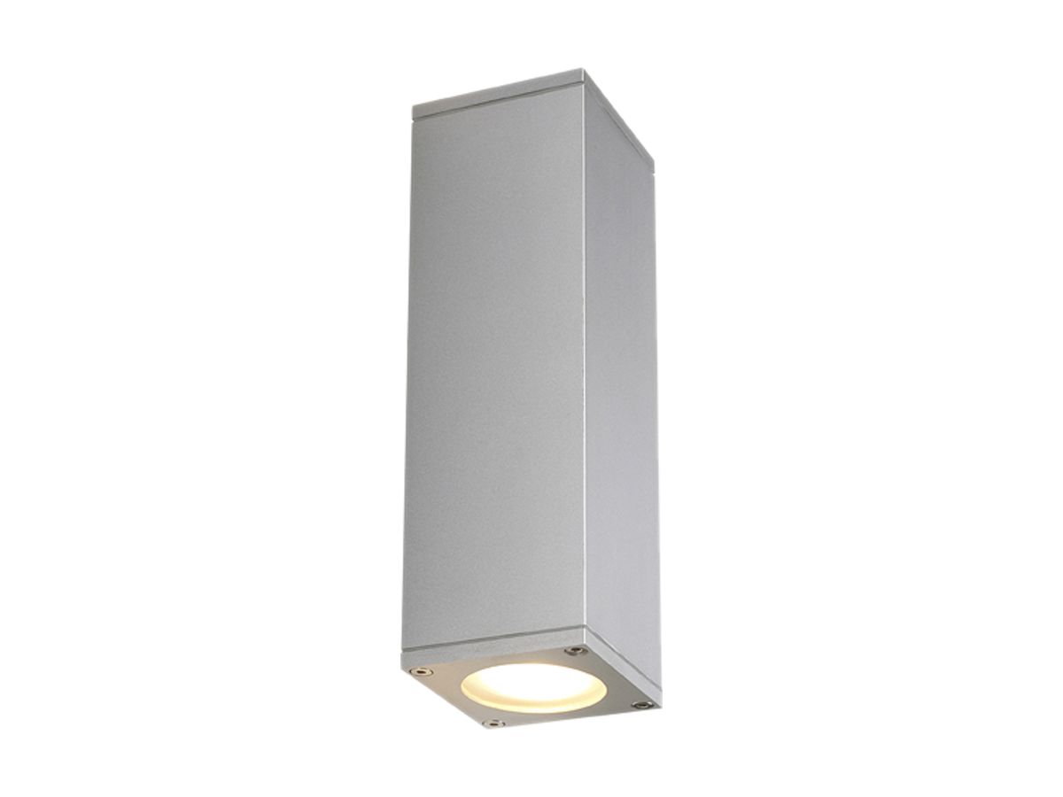 Wandleuchte SLV THEO UP/DOWN OUT, 2×GU10 35W IP44 silbergrau