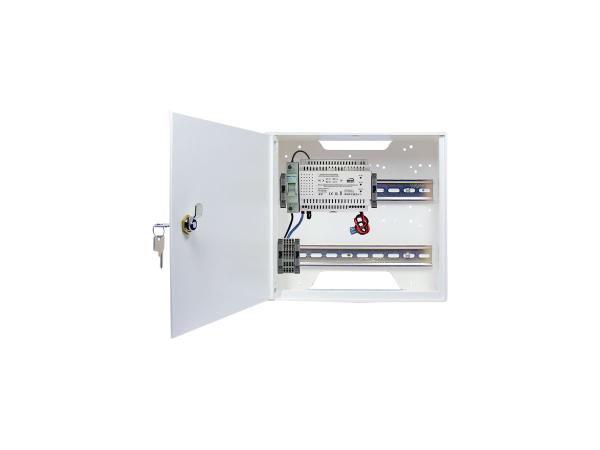 AP-Gehäuse BSW NTLG243.5, mit Tür, Zylinder und DIN-Schienen, Netztrennschalter