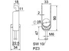 Schnellverleger BET 2056 U-Fuss Kunststoff 22…28mm 2×Kabel Stahl tfZn