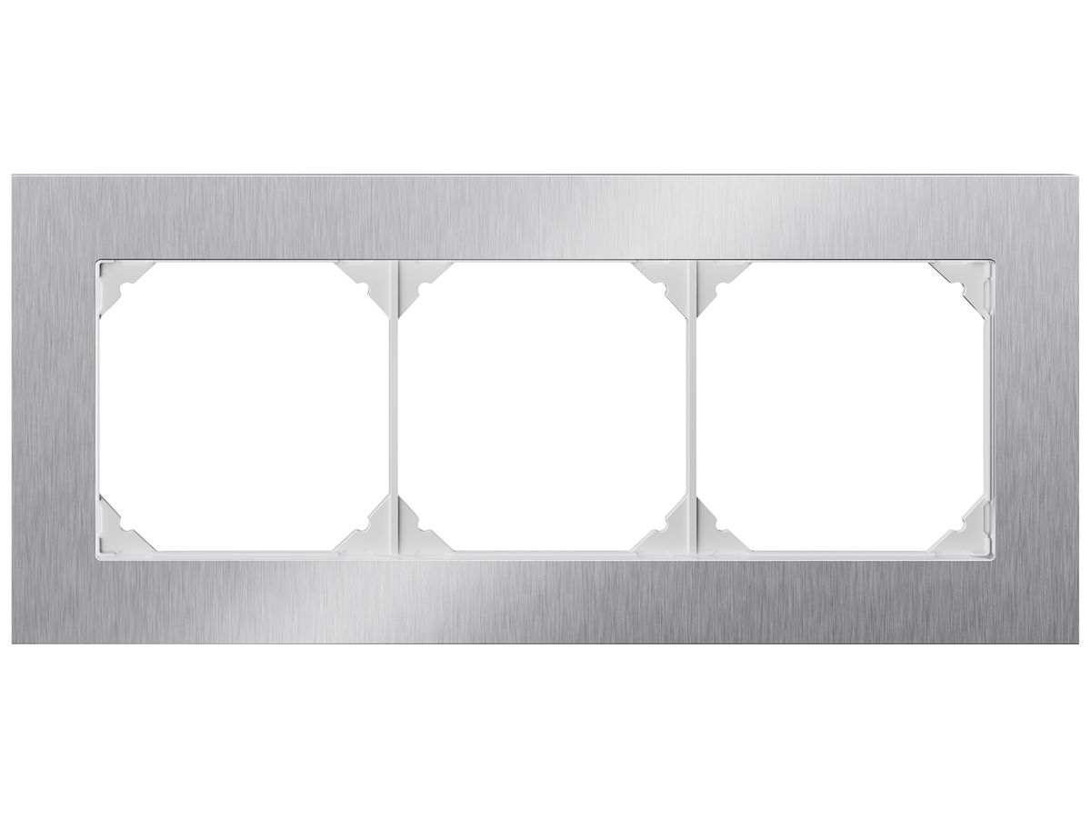 UP-Abdeckrahmen EDIZIO.liv prestige SNAPFIX® 1×3 94×214mm chromstahl geschliffen