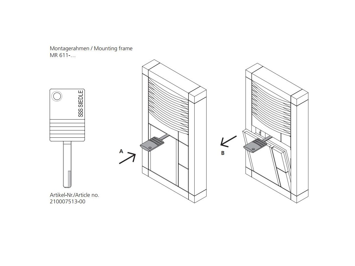 Schlüssel Siedle zu Vario M6.... - MR611...System