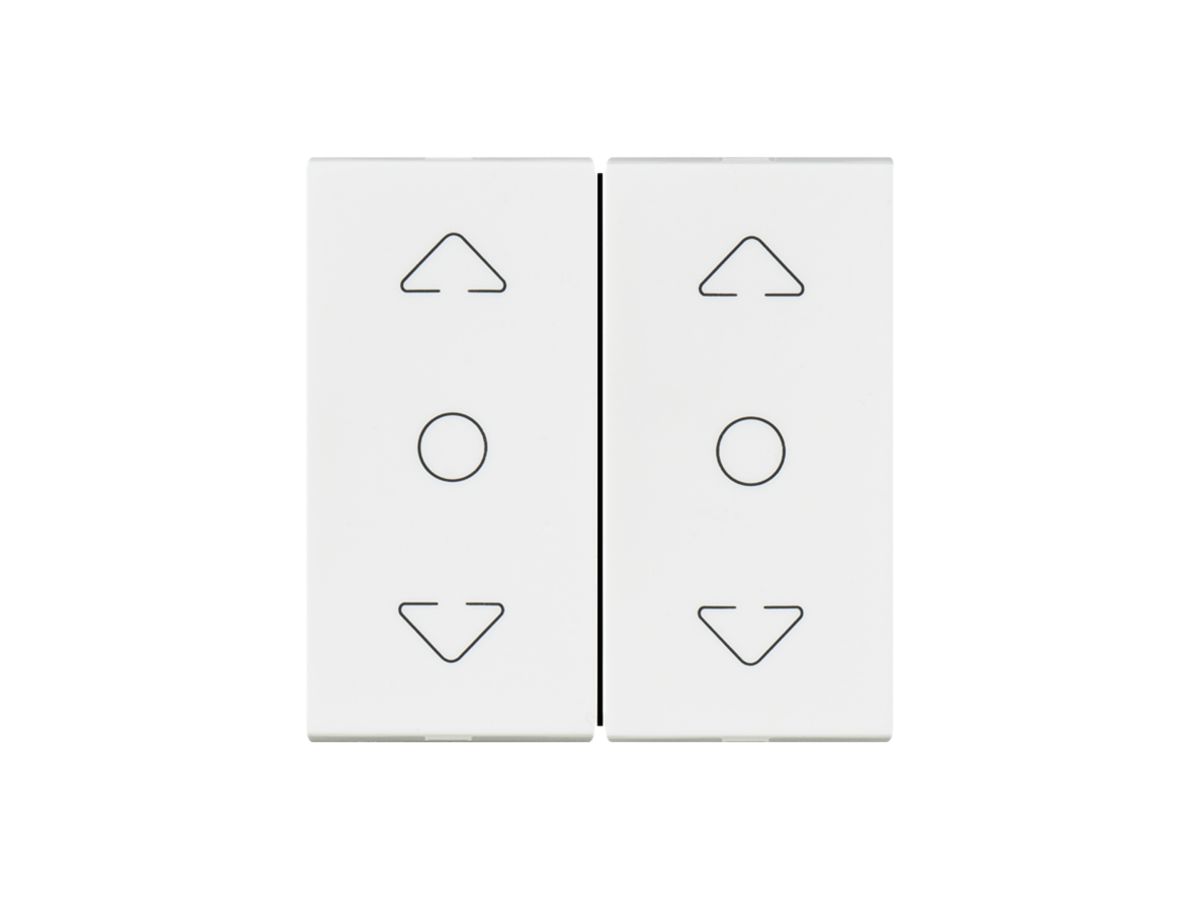 EB-Storenschalter MOS 2×AV/1L weiss AUF/STOP/AB 2 Module