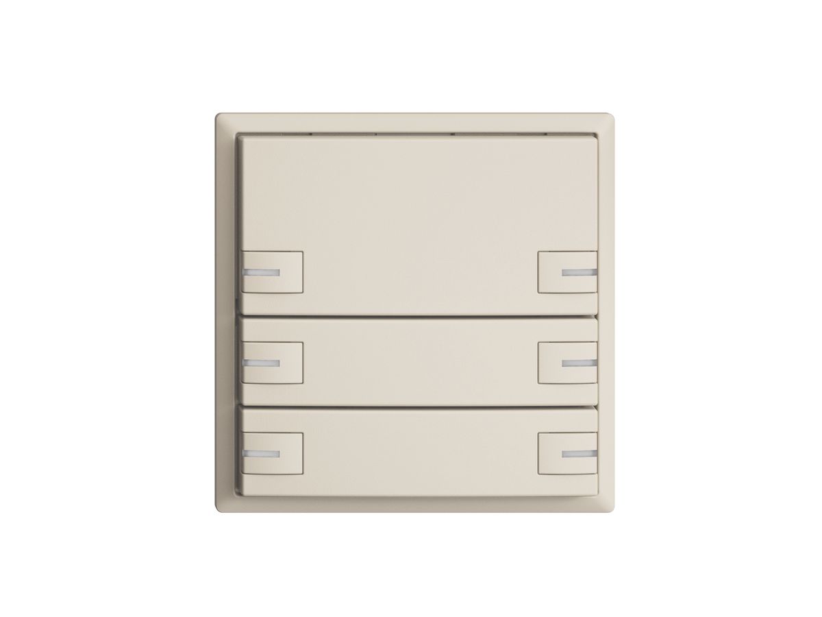 KNX-Taster RGB EDUE, 250mW, m.RGB-LED, 6×Taste, 1×Tastenbelegung, crema