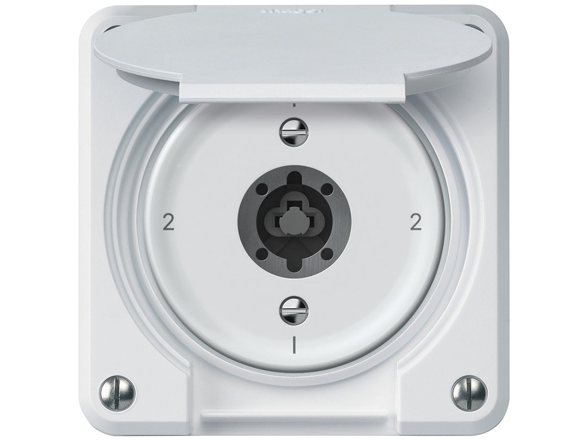 Schlüsselschalter robusto Wechselschalter 16A 250V 86×86mm weiss