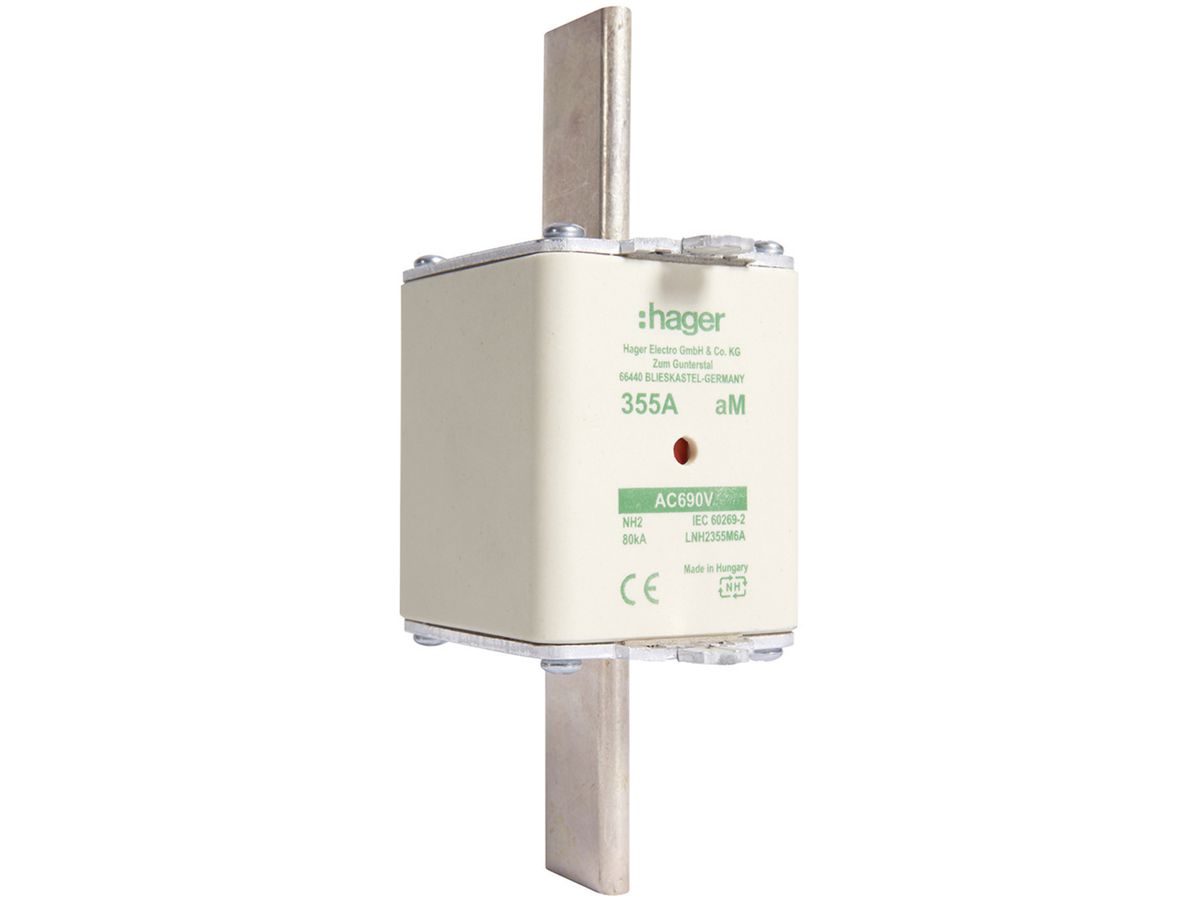 NH-Sicherung Hager DIN2 690VAC 355A aM Doppelkennmelder rostfrei