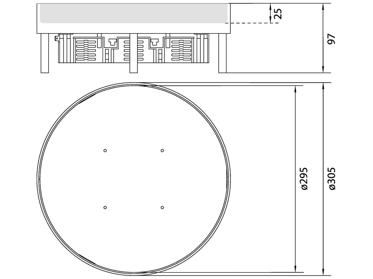 Schwerlastkassette Hager R12 10 42mm rostfreier Stahl