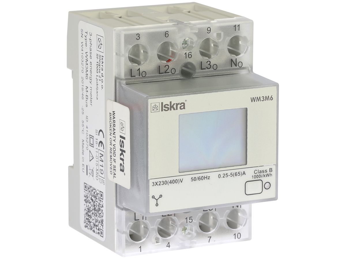 REG-Energiezähler ISKRA 3 Phasen MID 5…65A bidirektional RS485 M-Bus RTU
