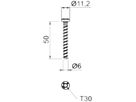 Brandschutzschraubanker Bettermann T30 6×50mm Stahl galvanisch verzinkt